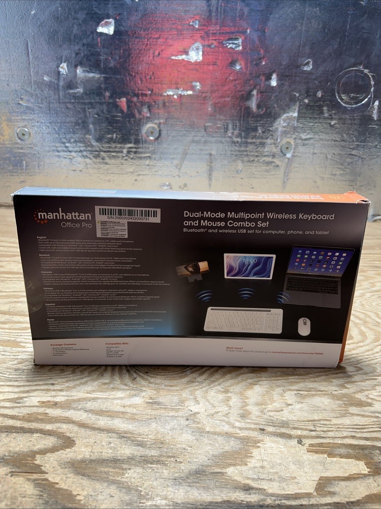 MANHATTAN OFFICE PRO DUAL MODE MULTIPOINT WIRELESS KEYBOARD AND MOUSE COMBO SET