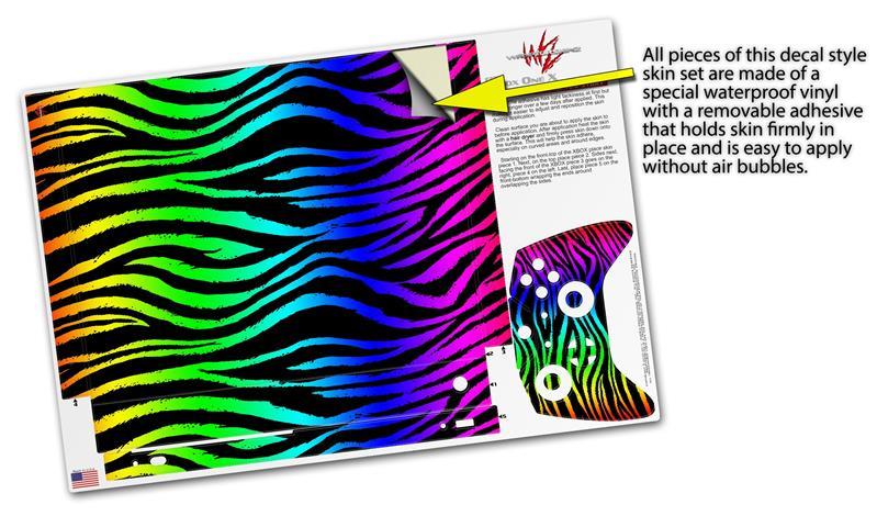 Skin for XBOX One X Console Controller Rainbow Zebra Decal