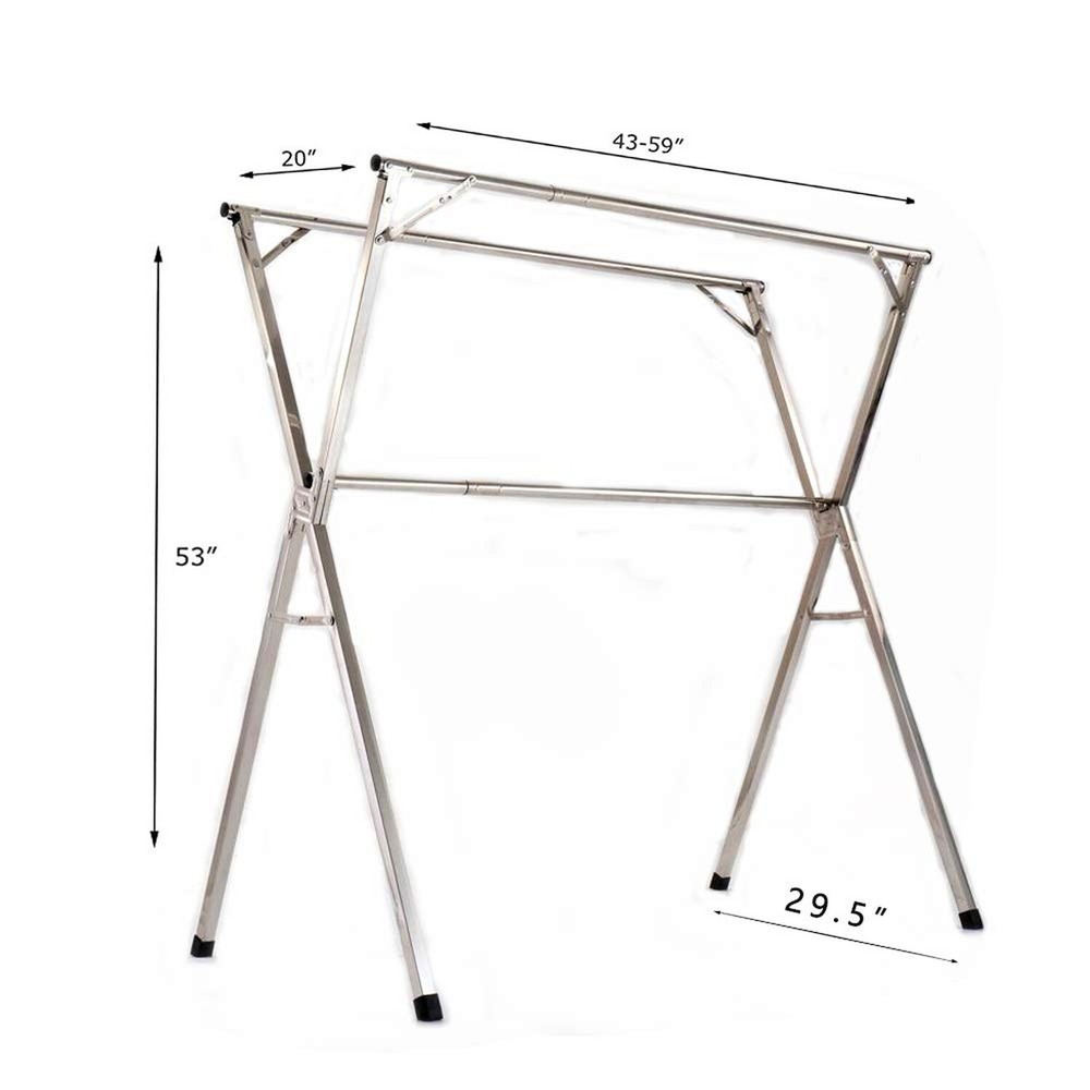 Clothes Drying Rack for Laundry Foldable Free of Installation Adjustable Stai...