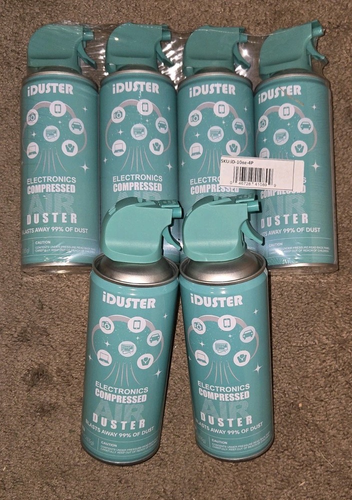 SIX CANS iDuster for Electronics Compressed Canned Air Duster for Computer+ 10oz