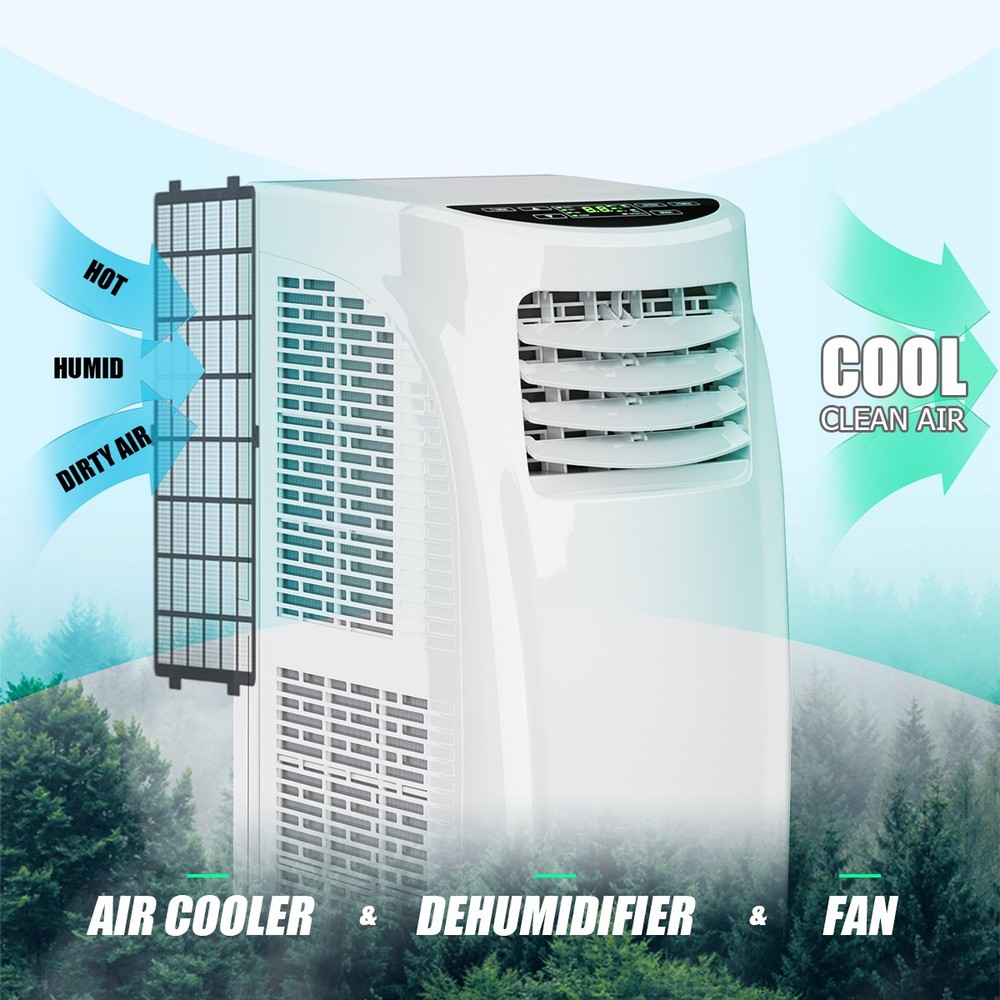8,000 BTU Portable Air Conditioner & Dehumidifier Function Remote w/Window Kit