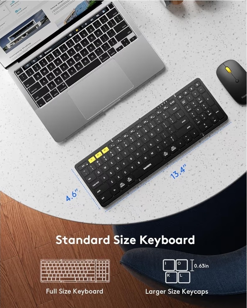 Foldable Keyboard and Mouse, Samsers Folding Bluetooth Keyboard Combo