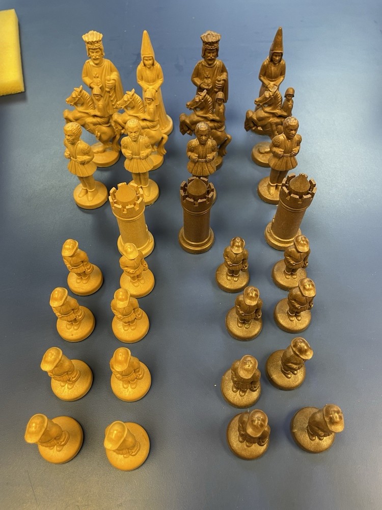 Vintage Germany Chess Set Plastic, Missing One Piece, SEE