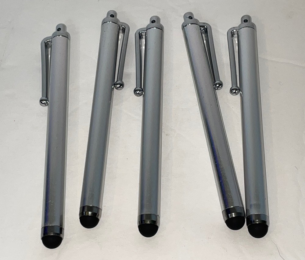 5 Silver Capacitive Touch Screen STYLUS Pen Universal For Android & Iphone iPad.