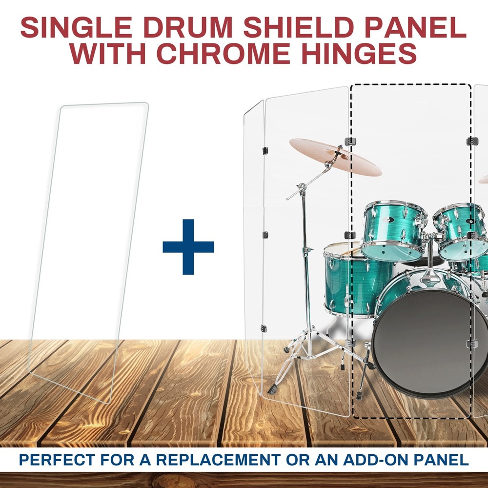 Acrylic Drum Panel one Single Panel 2' X 6' 1/4 inch Acrylic with Chrome Hinges