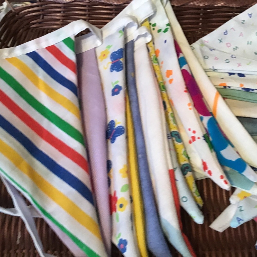 Handmade Double Sided Bunting 12 Flags Approx 3m - Multi Coloured Party