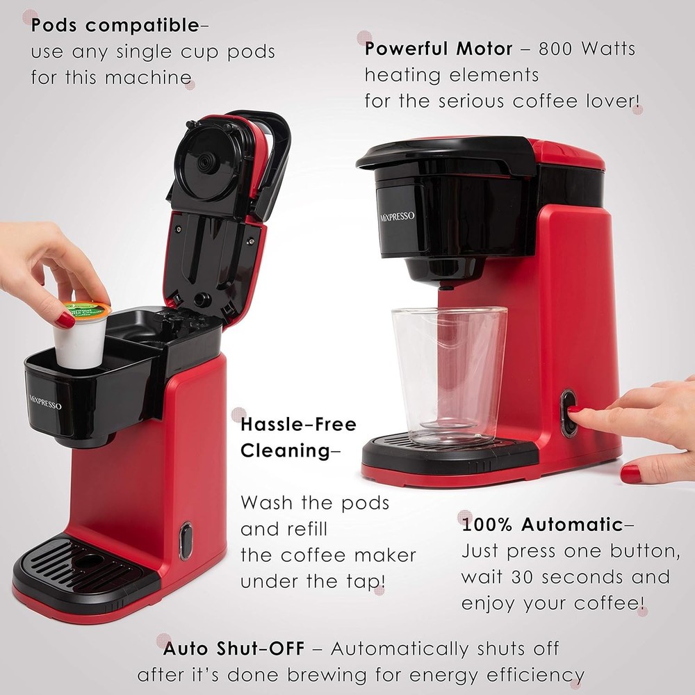Personal 12oz Coffee Maker - Instant Single Cup Brewer with Quick Brew Tech