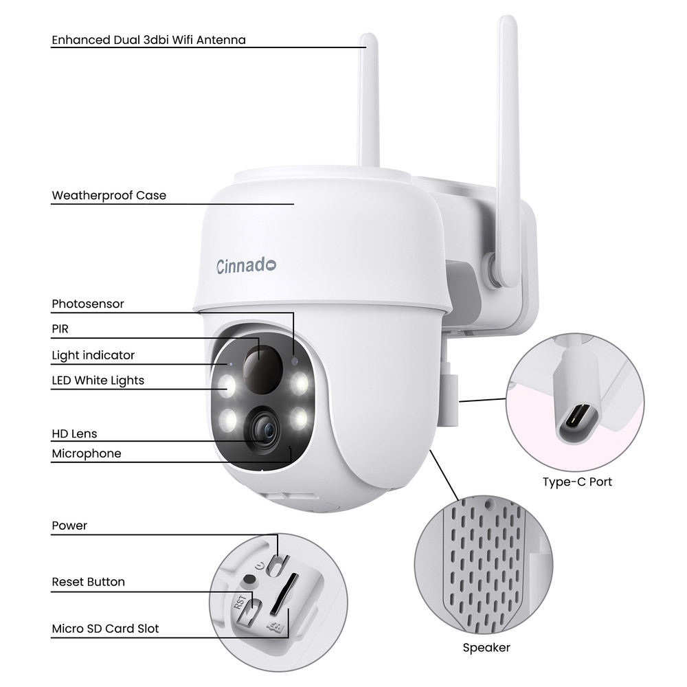 3Pack Wireless Solar Battery Powered Security Camera System Outdoor Home Wifi