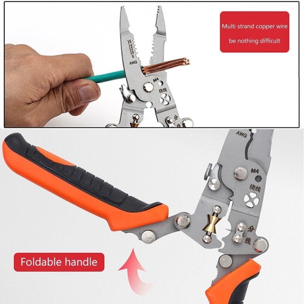 12in1 Multifunctional Wire StripperFoldable Wire Stripper TwisterProfessional...