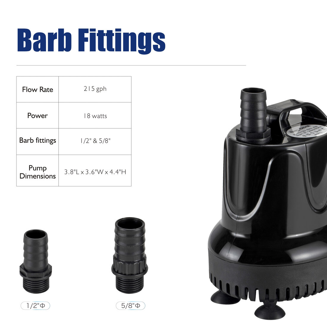 hygger Submersible Water Pump Dirty Clean Aquarium Fountain Pool Pond Fish Tank