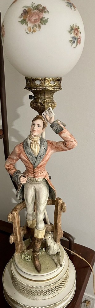 Rare Capodimonte Victorian Globe Lamp