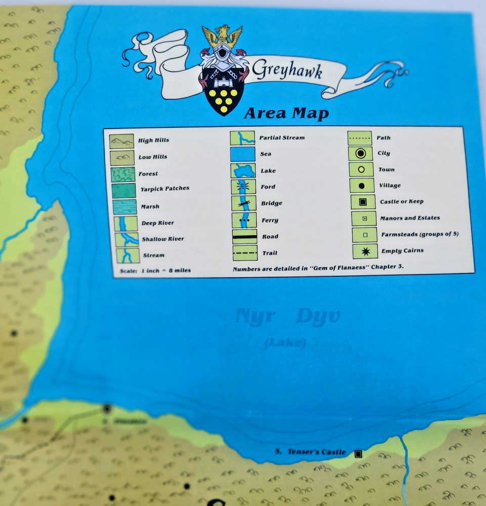 Greyhawk Area Map. Dungeons & Dragons 2nd Edition Map. EX