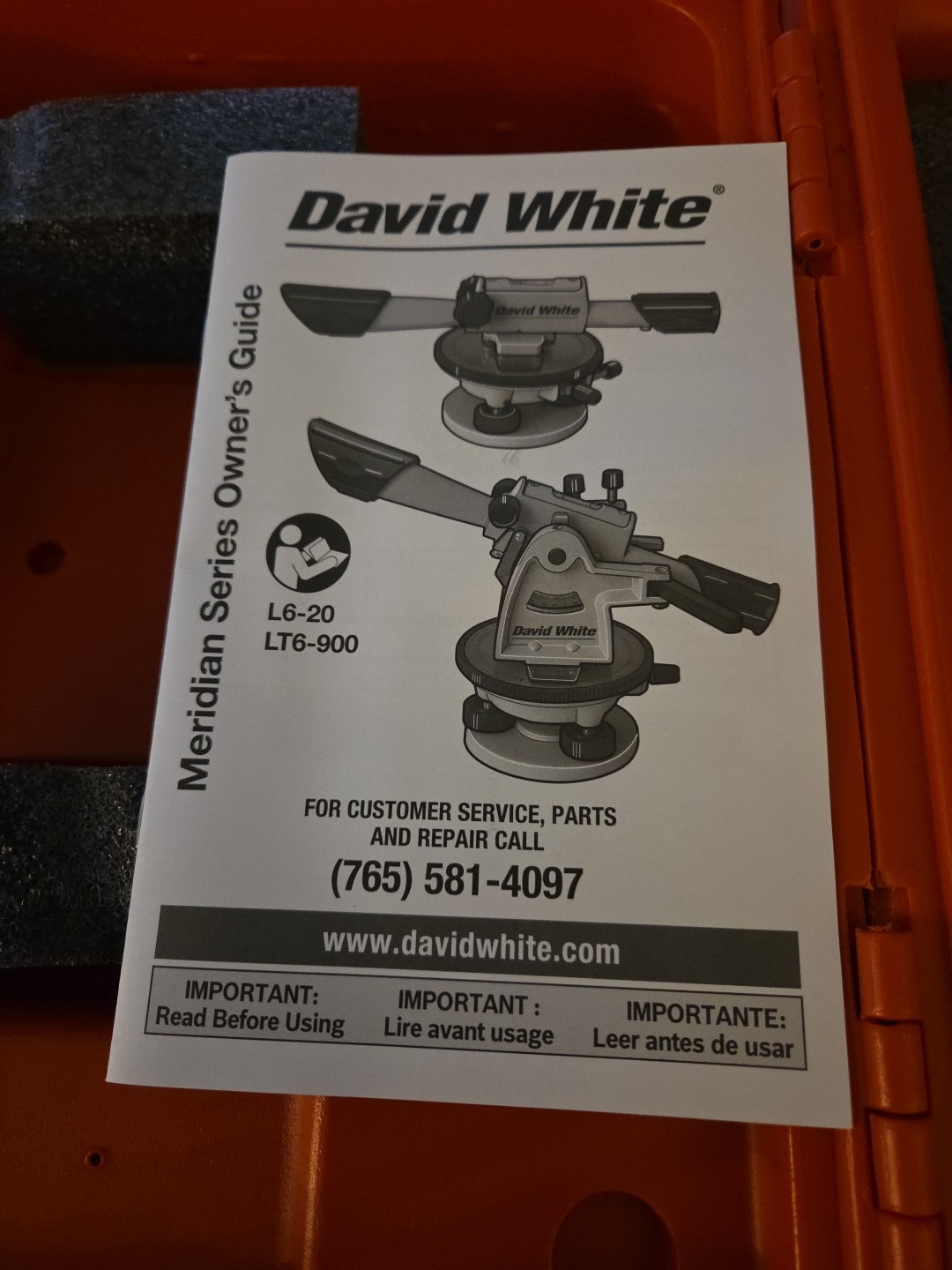 David White LT6-900 22 Power Optical Meridian Level Transit NEW