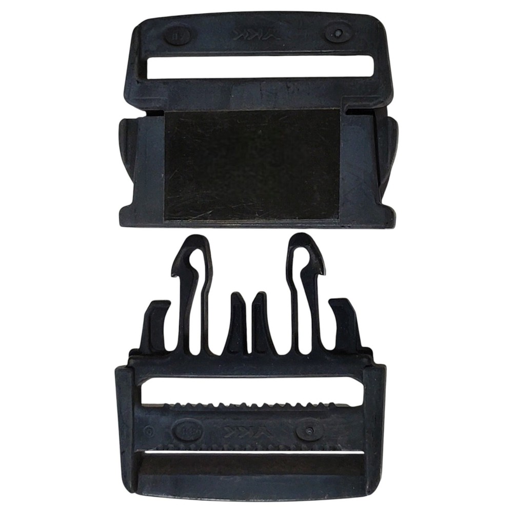 2" Side-Release Quick-Adjust Buckle – Black Plastic, Hook-n-Loop Backing