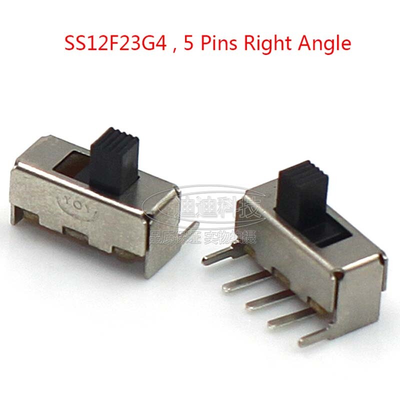 Microswitch 5 Pins Right Angle PCB Panel Horizontal Slide Switch 5mm Terminal