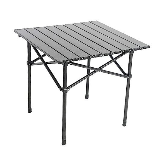 Portable Camping Table Folding Side Table Aluminum Lightweight Table Black