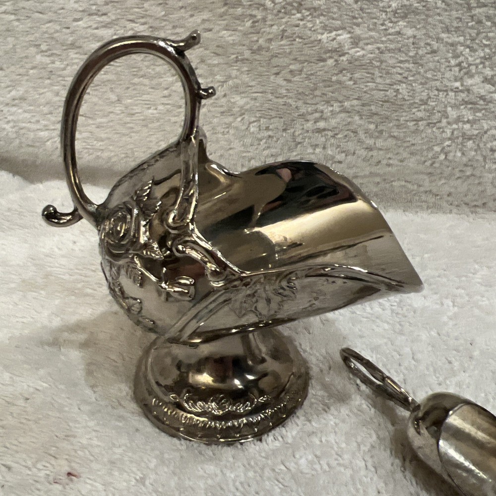 Beautiful Centurion Collection Silver Plated Sugar Scuttle With Scoop