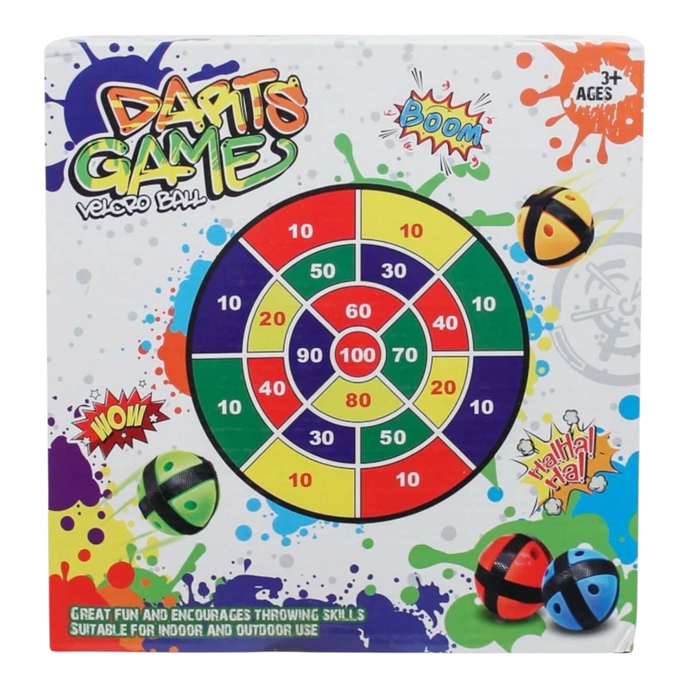 Dart Board Game With Hook And Loop Sticky Ball