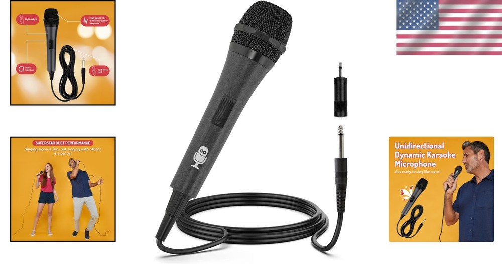 Versatile Wired Microphone with Mute Function - Ideal for Parties and Events