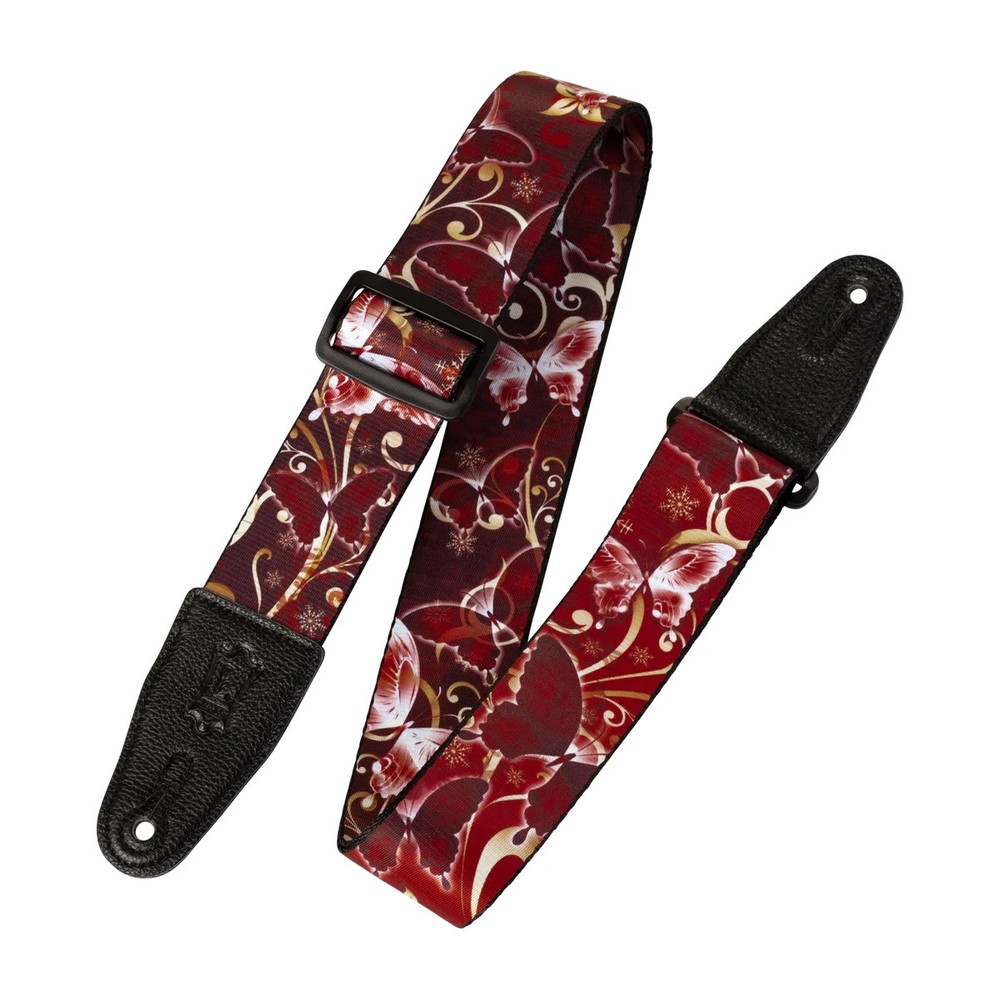 Levy's MPD2-027 2" Sublimation-Printed Polyester Guitar Strap - Red Butterfly