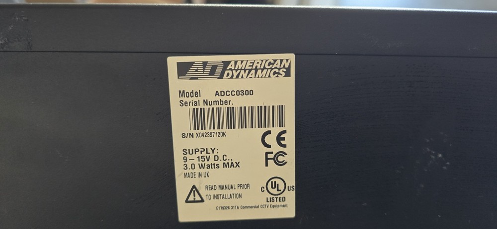 American Dynamics CC300 Joystick Keyboard Controller ADCC0300 CCTV PTZ Control