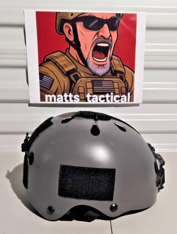 Custom Delta Force Style Bump Helmet - Pro Tec Low Pro Base Small OD Grey