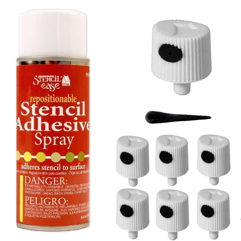6 Spray Caps for Stencil Ease Repositionable Stencil Spray Adhesive