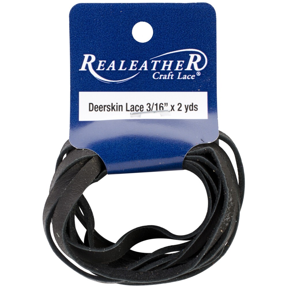 Deerskin Lace .1875"X2yd Packaged Black