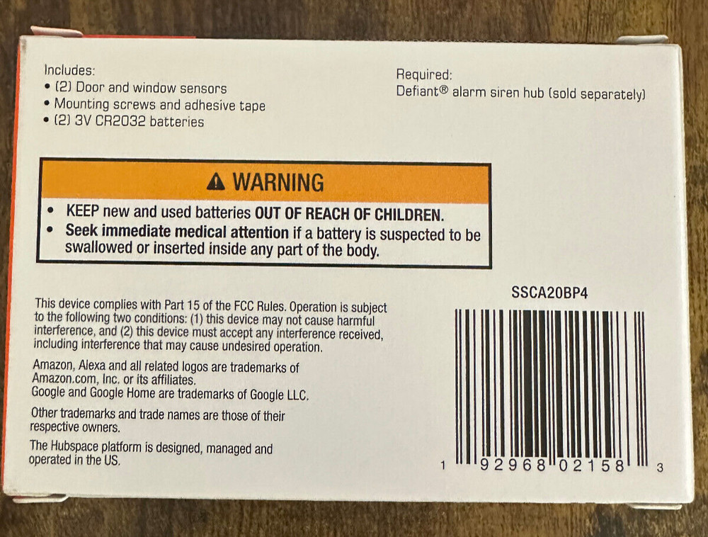 Defiant Wireless Door/Window Sensor, Powered by Hubspace (2-Pack)