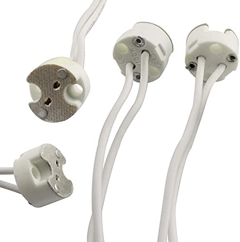 GU5.3 Socket 8PCS MR16 MR11 Halogen CFL Bulbs Holder Base Socket Ceramic Wire
