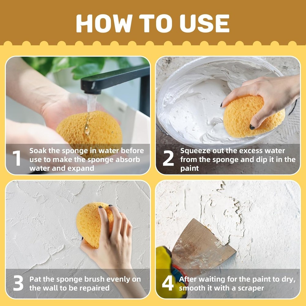 2 Pcs Knockdown Texture Sponge Drywall Repair Texture Spray Texture Patch Sponge