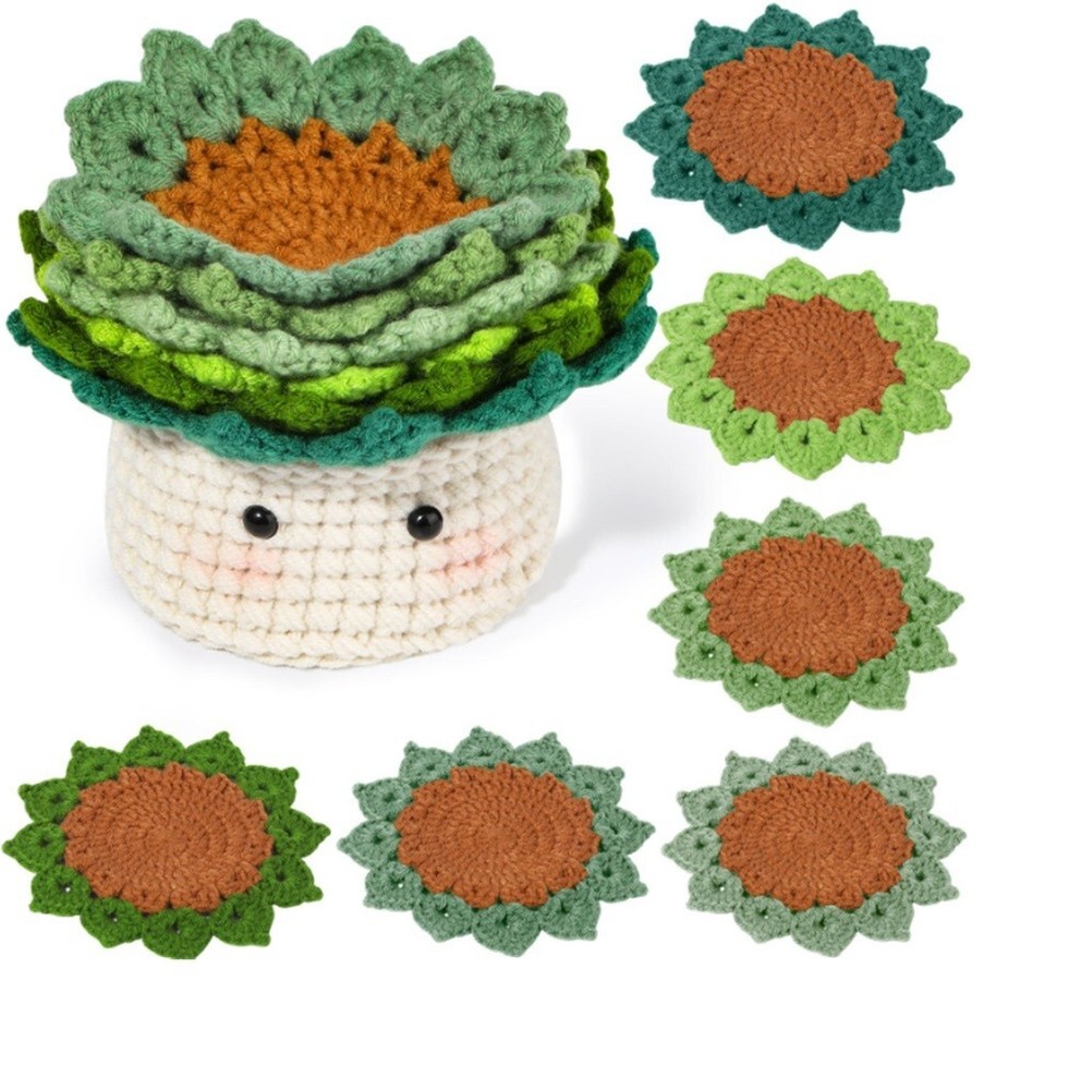 6‑Pack Crochet Starter Kit – Coasters & Plant Pot Covers with Video Tutorials