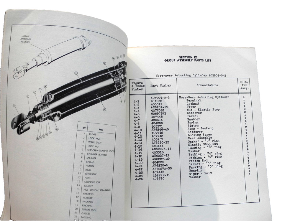 LOCKHEED CONSTELLATION HYDRAULIC EQUIPMENT PARTS CATALOG