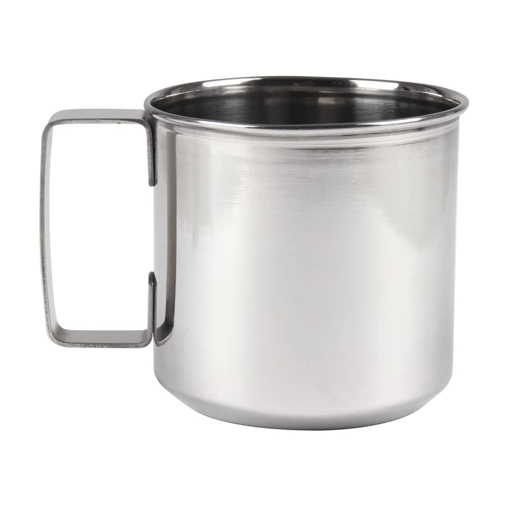 metal drinking cup, 12 ounce, silver