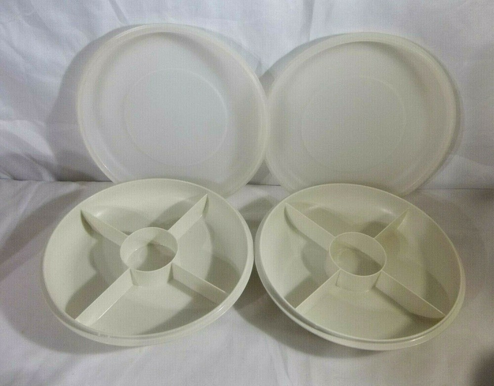 Tupperware Almond Small Serving Center with Cover