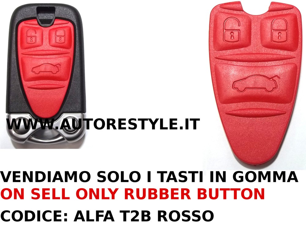 Red Rubber Buttons Replacement For Remote Key Only 159 Brera Q4 Alfa Romeo