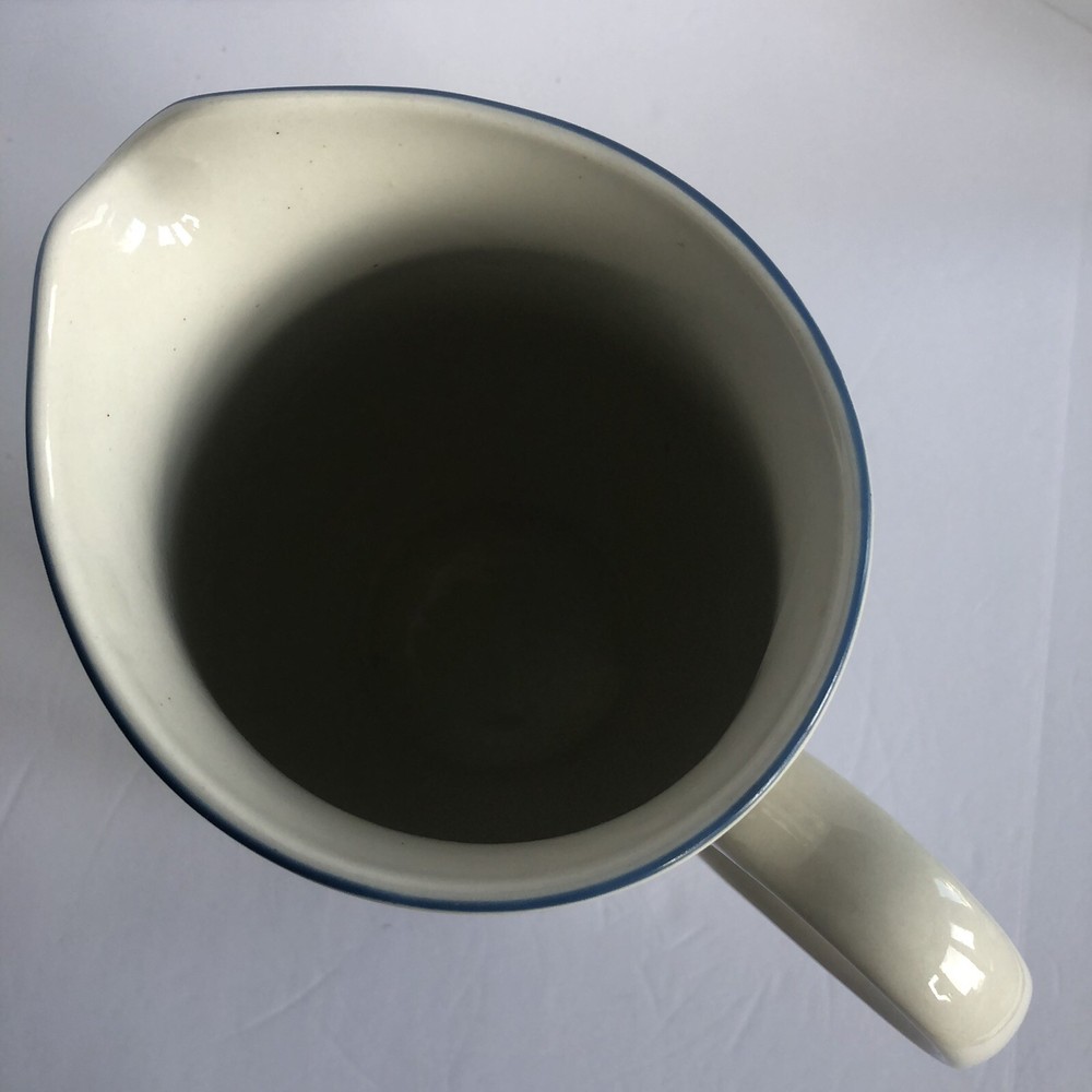 Tabletops Unlimited Essence Pitcher 76 Oz Stoneware Fruit Design White Multi 8"
