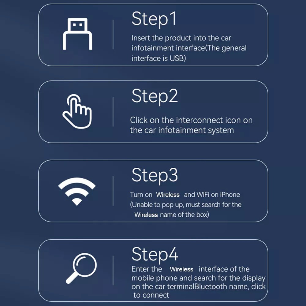 Auto Car Play Wireless Adapter CarPlay Wireless Adapter for Android iPhone iOS