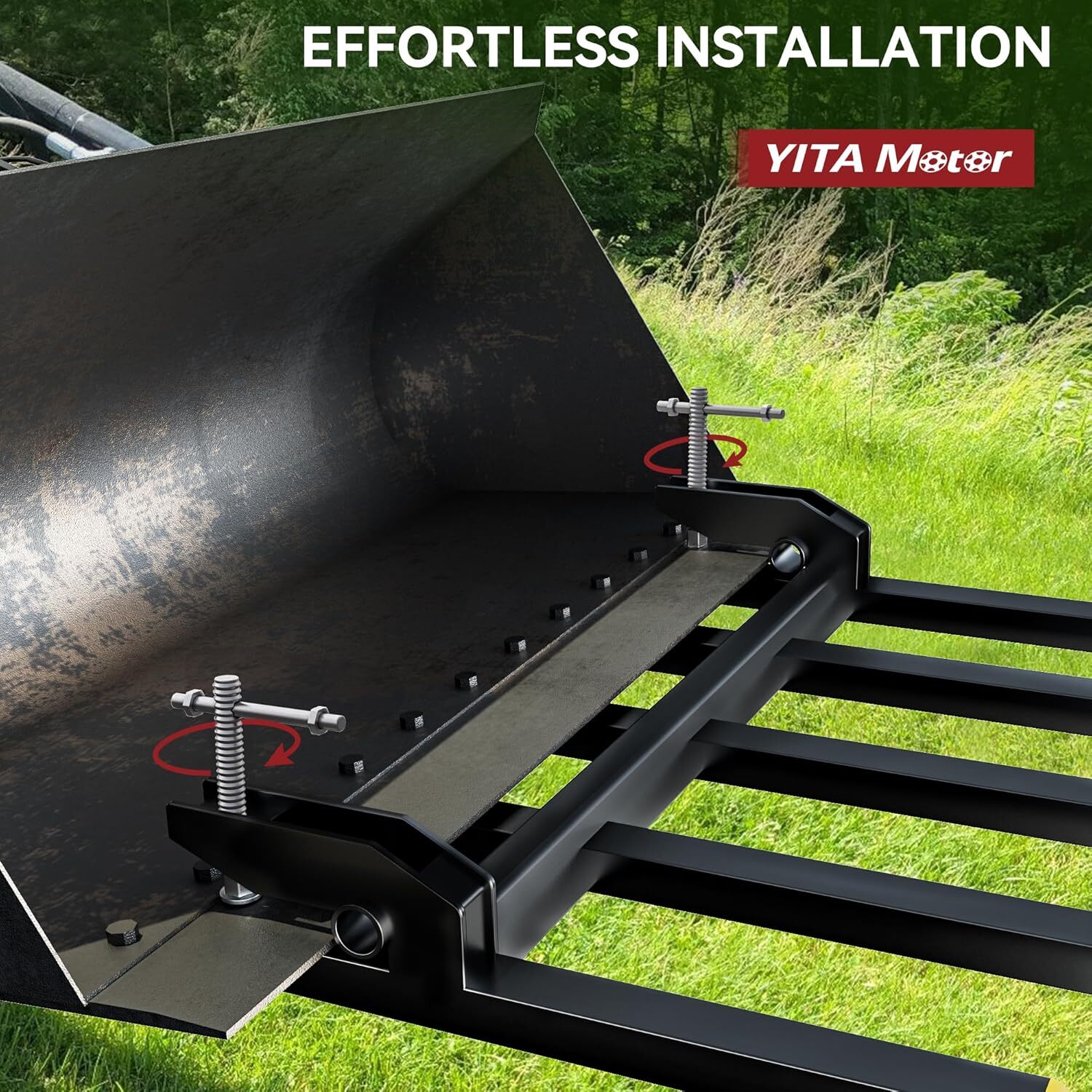 Clamp on Debris Forks for 42" Bucket Pallet Skid Steer &Tractor Loaders 2500 LBS