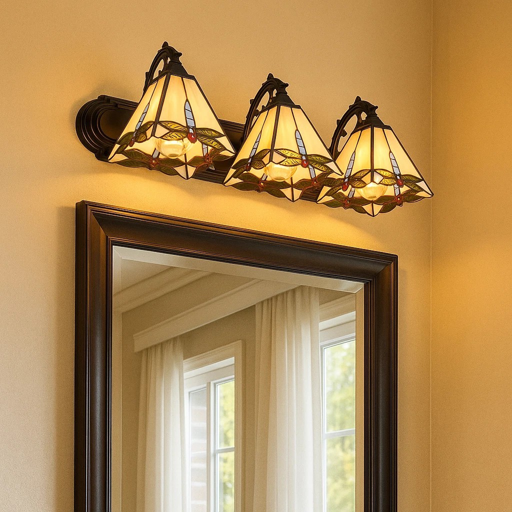 Vintage Wall Sconces 3-Light Dragonfly Decor Over Mirror Vanity Light Fixtures