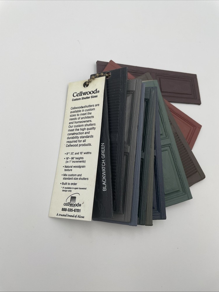 Rare Cellwood Shutter Sizes Sales Sample Color Samples Mini Shutters A9