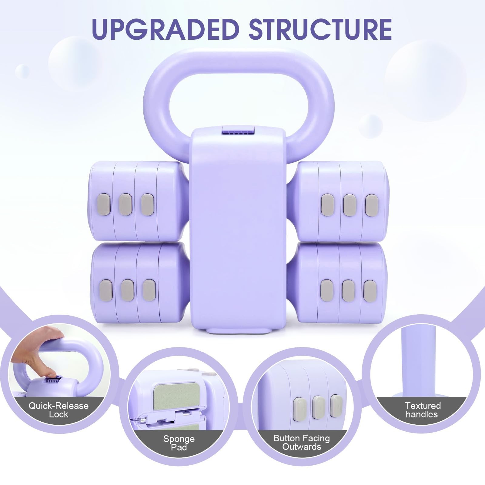 Adjustable 2-in-1 Convertible Kettlebell & Dumbbells Set, 4 in 1 Free Weights...