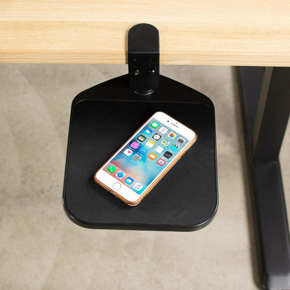 Clamp-on Pad Holder Platform, Adjustable Under Desk 360° Rotating Tray Rest E...