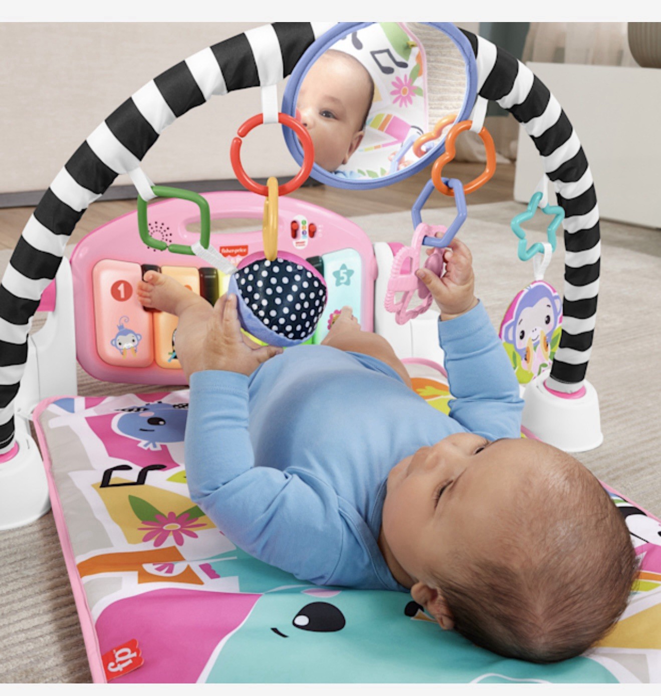 Fisher Price Glow and Grow Kick and Play Piano Gym Light Up Toys Musical Fun