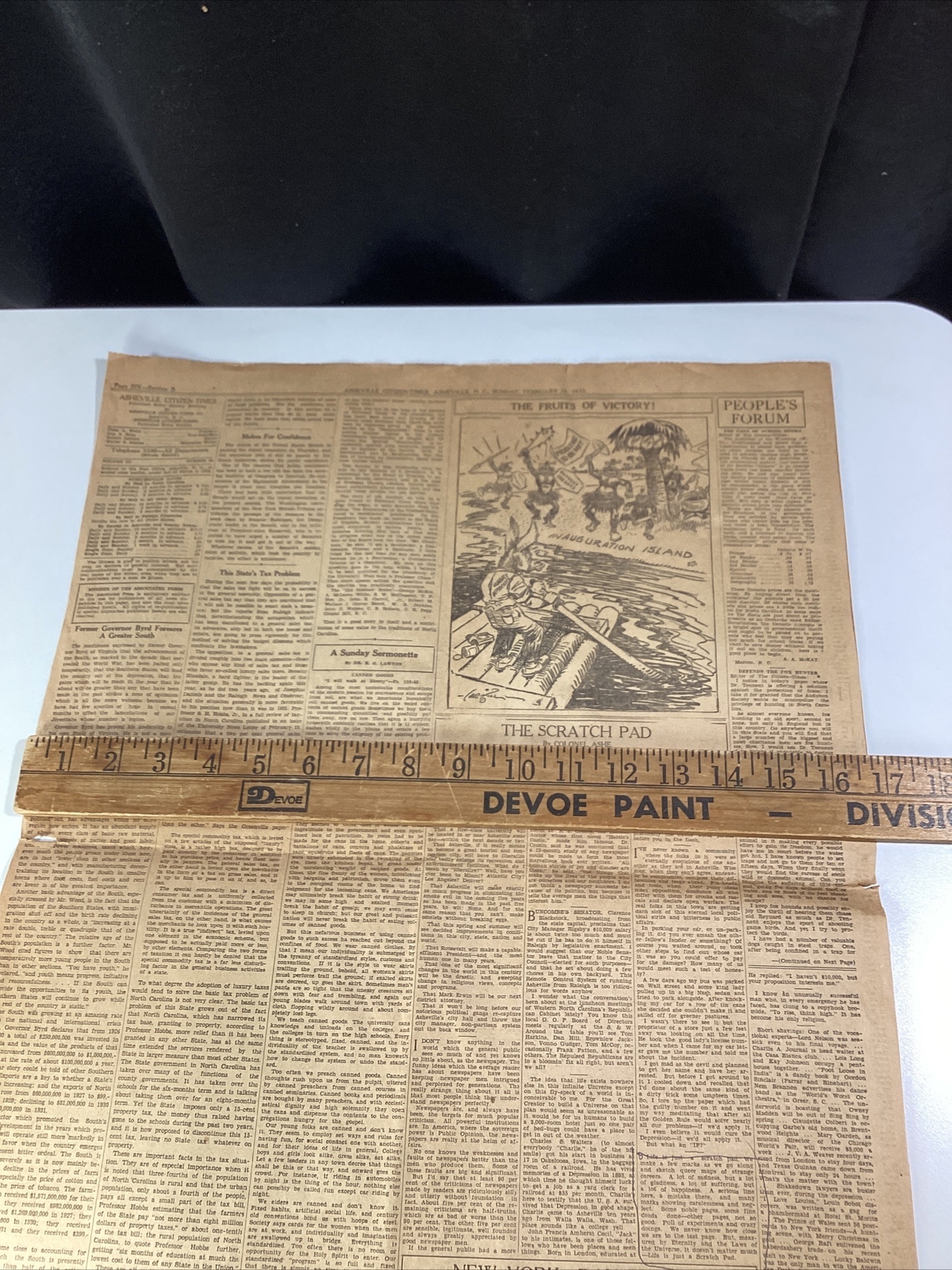 Ashville NC Newspaper Feb 19, 1933 Great Ads Women Miami Columns Carolina Power