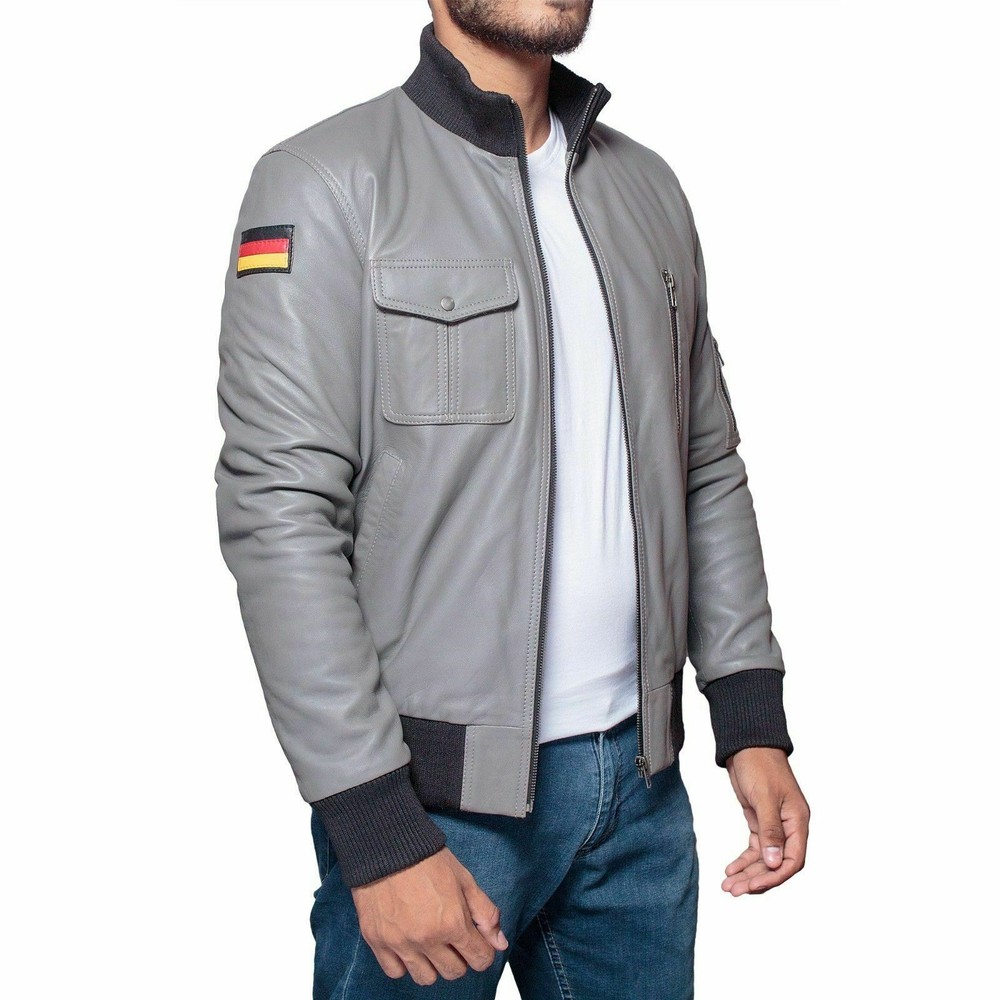 GERMAN FLAG LUFTWAFFE FLIGHT REAL LEATHER JACKET GERMAN BOMBER JACKET