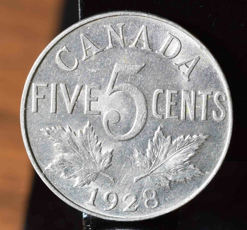1928 Canada 5 Cent - AU KM#28 $8