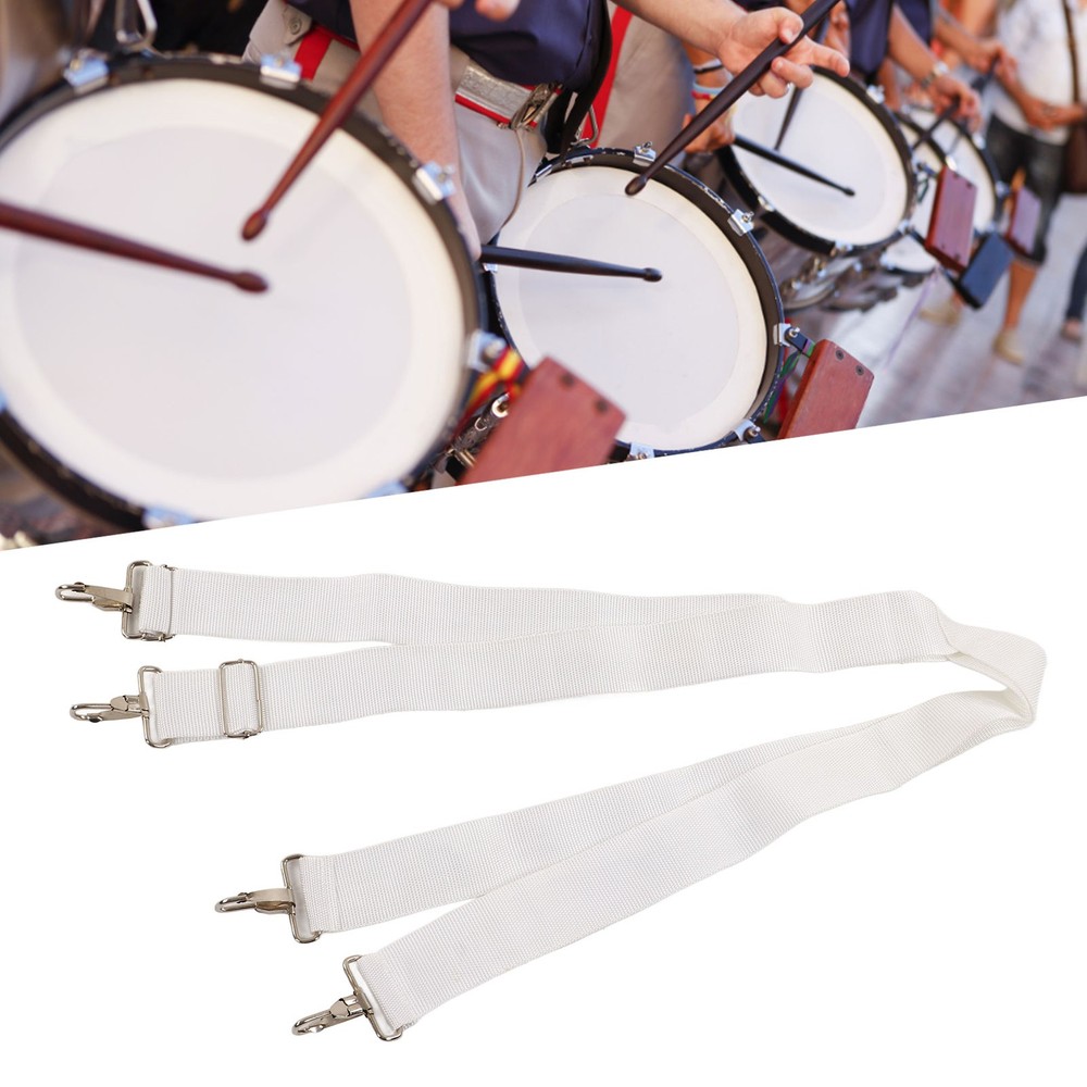 Adjustable White Bass Drum Strap Elastic Comfortable Double Shoulder Belt For Dr