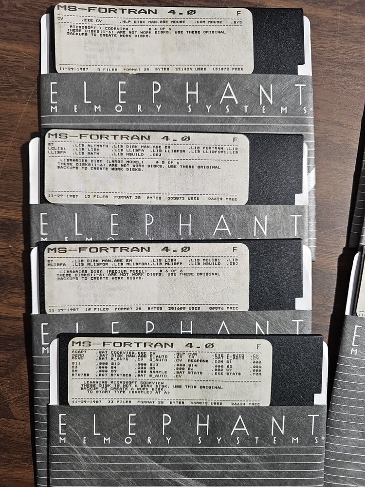 Vintage Microsoft MS-FORTRAN version 4.0 software 5.25-inch floppy disk 6/6