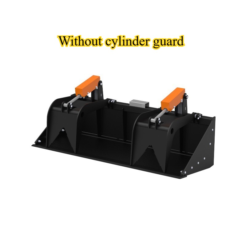 Solid Bottom Grapple Bucket 72'' Dual Cylinder Landhonor Quick Attach Attachment